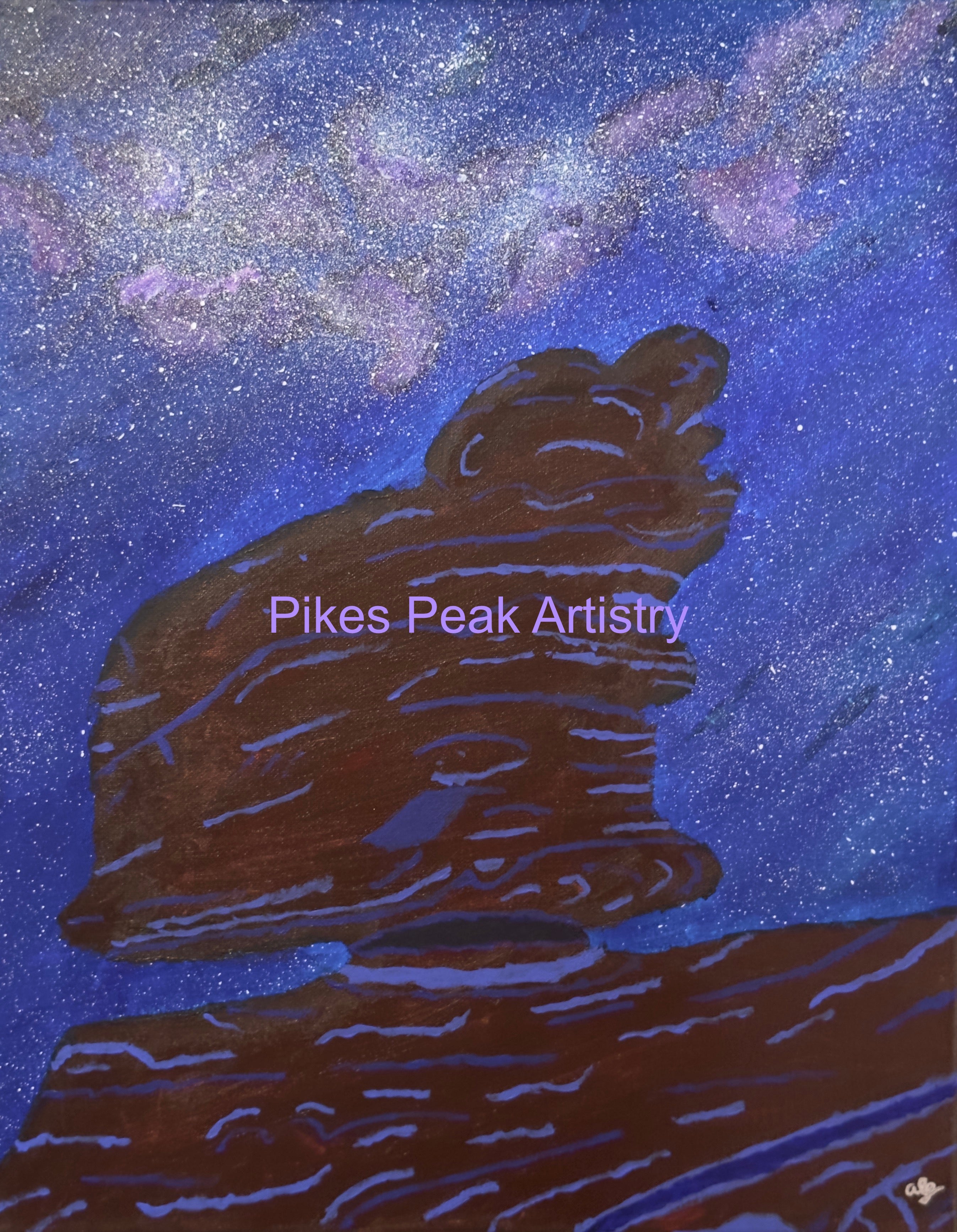 Original Acrylic Painting Set with Garden of the Gods and the Milky Way: "Defying Gravity" and "Sailing the Stars"