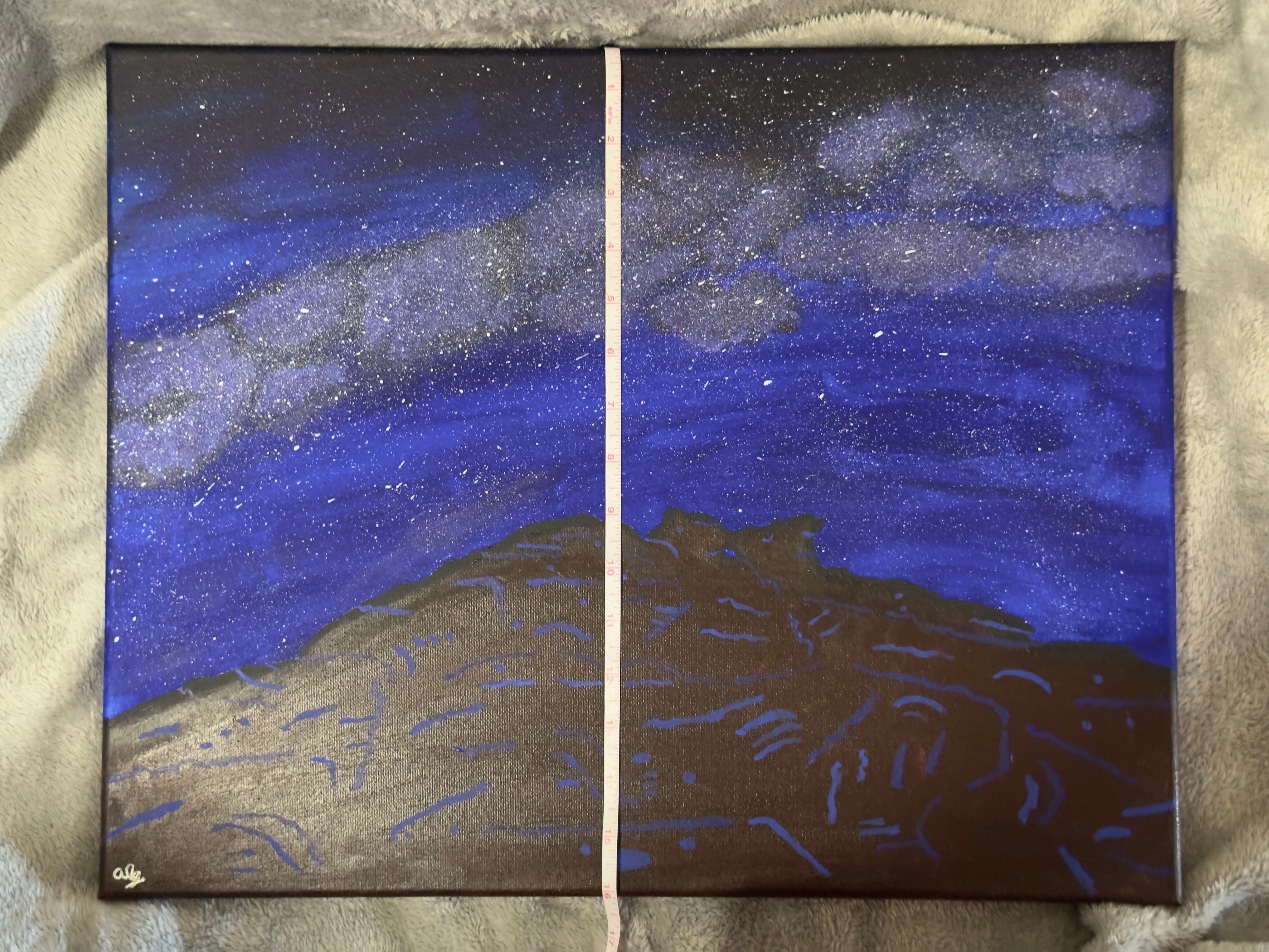 Original Acrylic Painting "Star-Crossed Camels" Milky Way with Garden of the Gods Kissing Camels