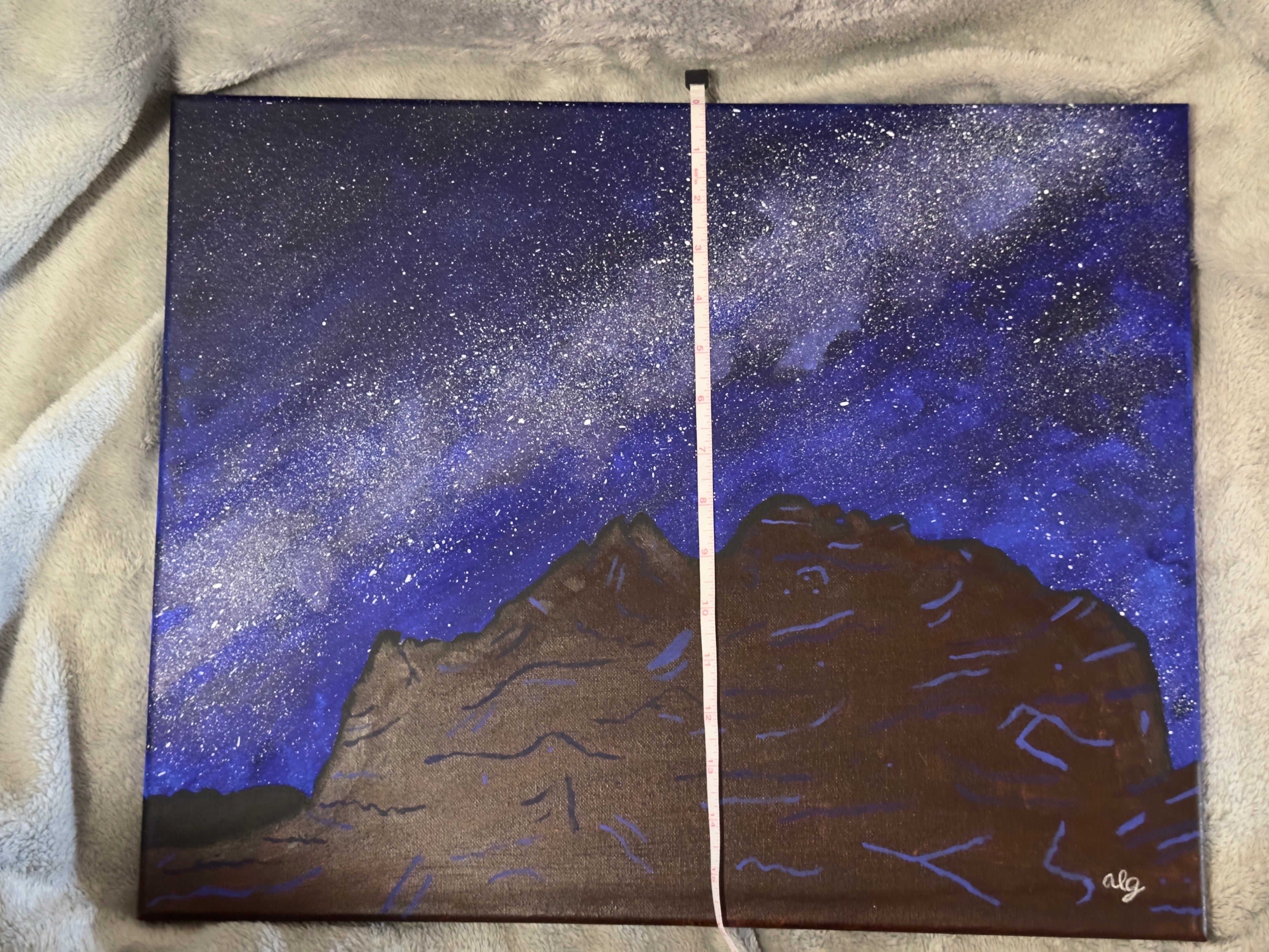 Original Acrylic Painting "Kisses in the Cosmos" Milky Way with Garden of the Gods Kissing Camels