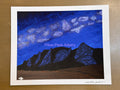 Fine Art Print of the Original Painting "Galactic Iron" Milky Way with Boulder Colorado Flatirons