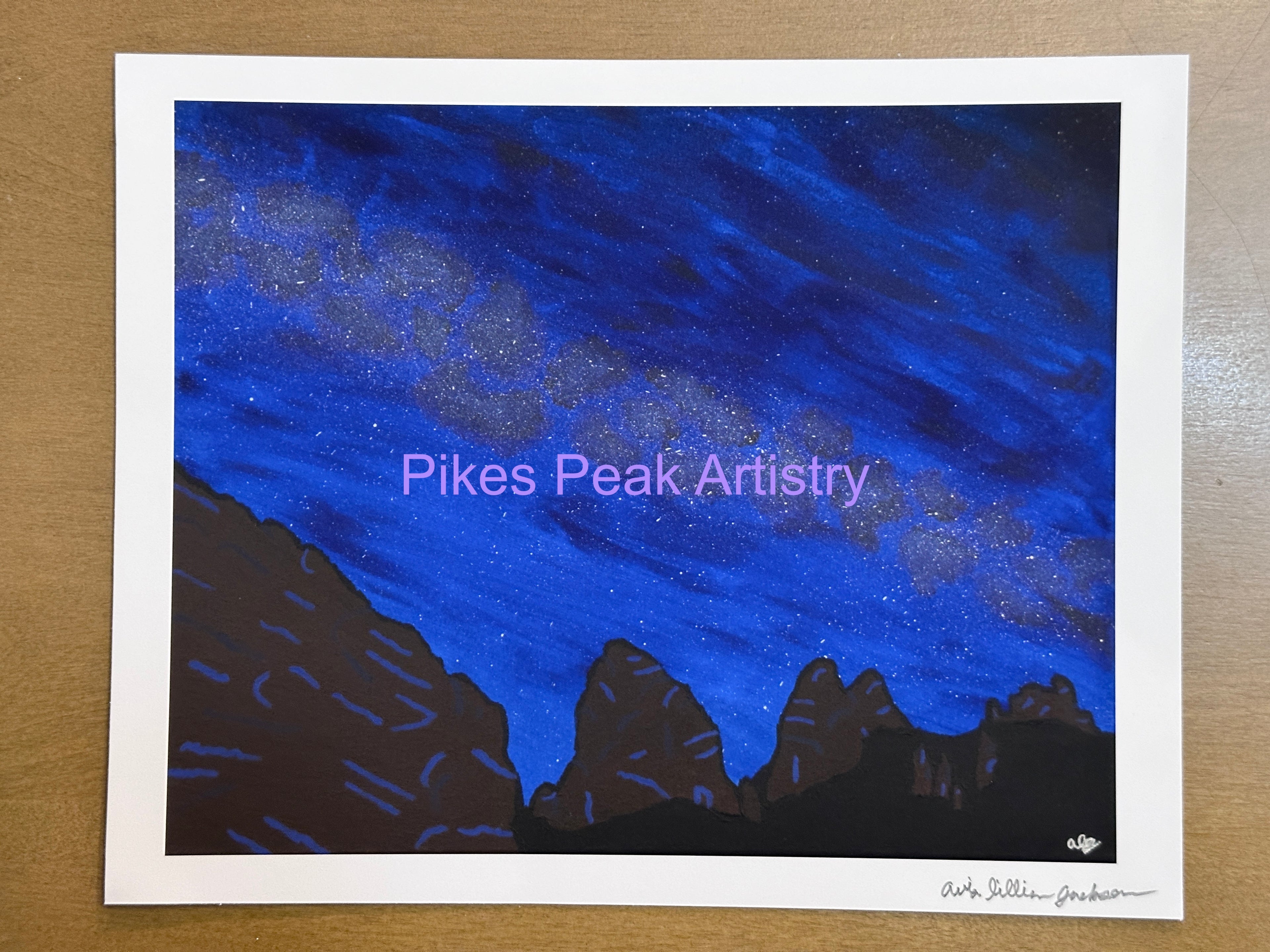 Fine Art Print of the Original Painting Garden of the Gods and the Milky Way: "Galactic Garden"