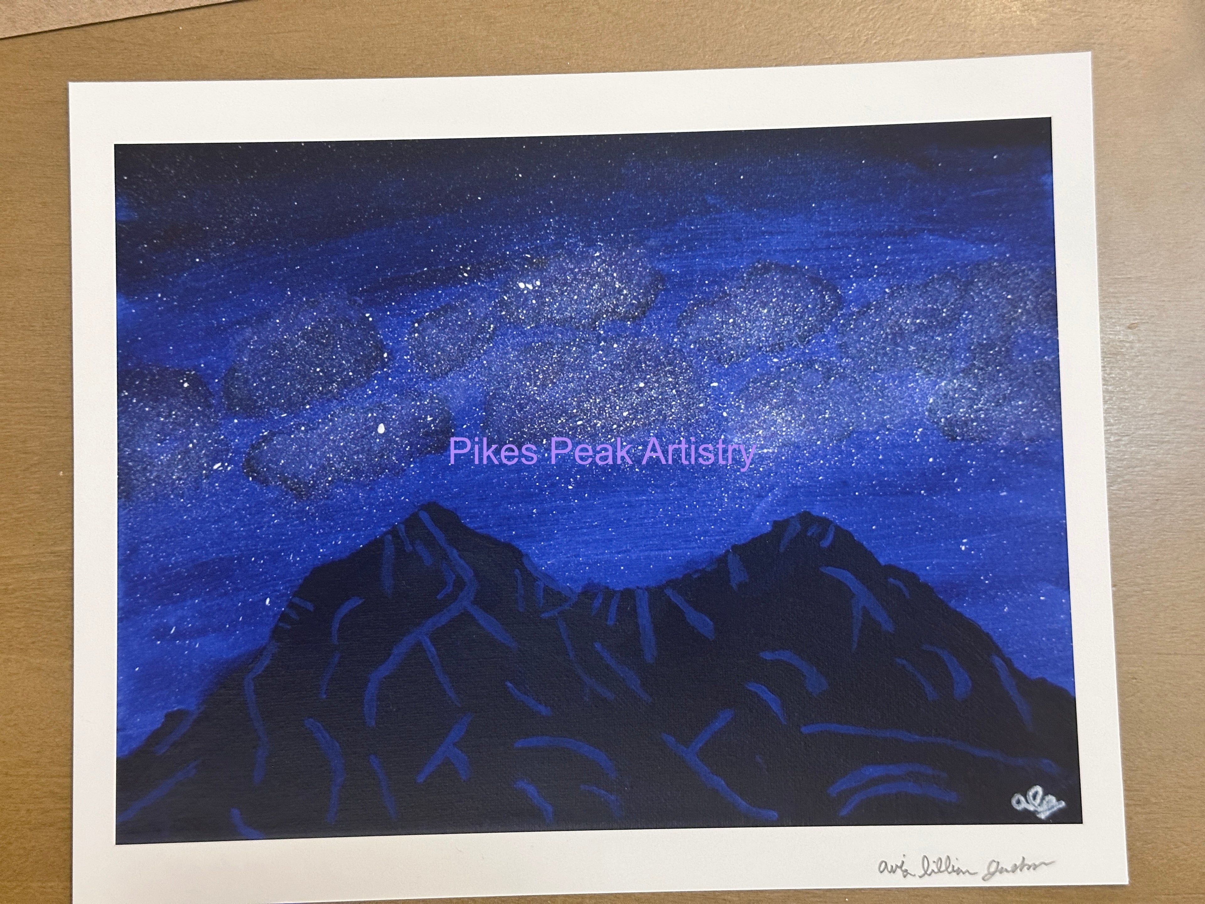 Fine Art Print of the Original Painting Spanish Peaks Mountains “Cosmic Huajatolla”