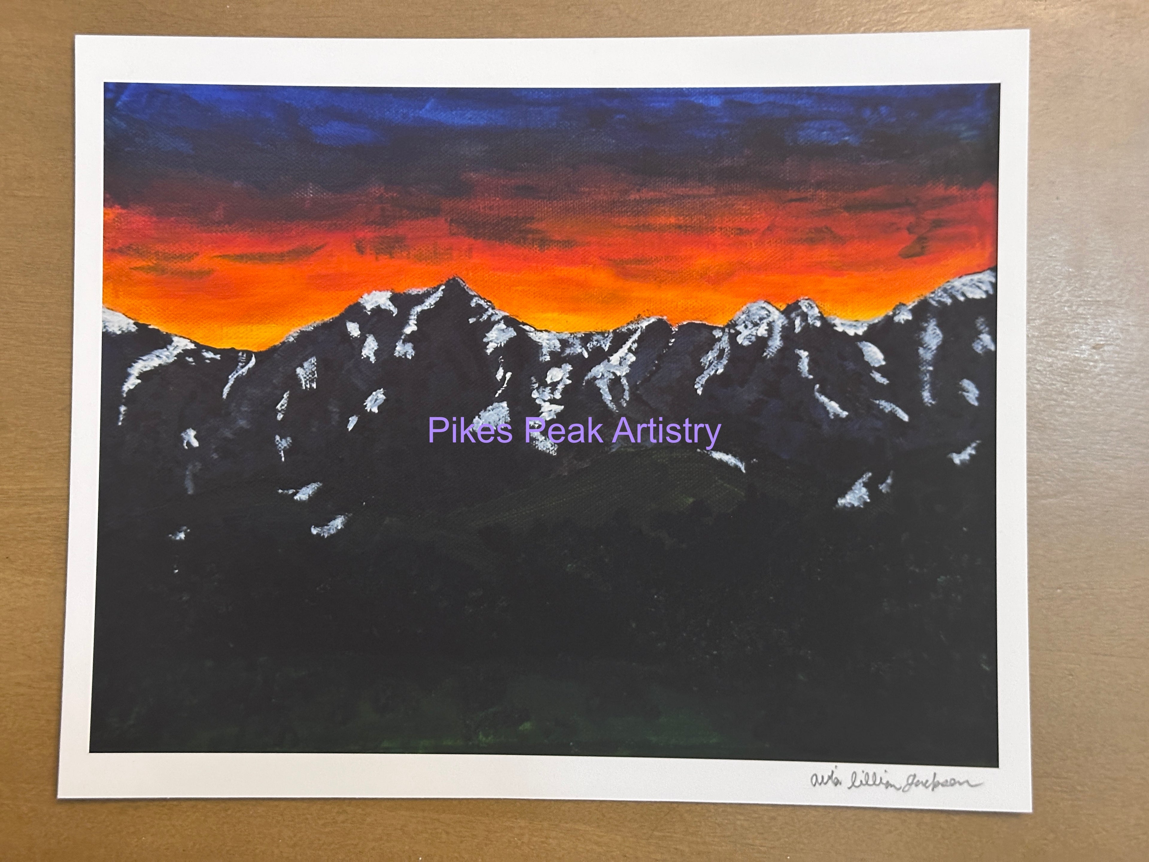 Fine Art Print of the  Original Acrylic Painting: "Ignited Peaks"