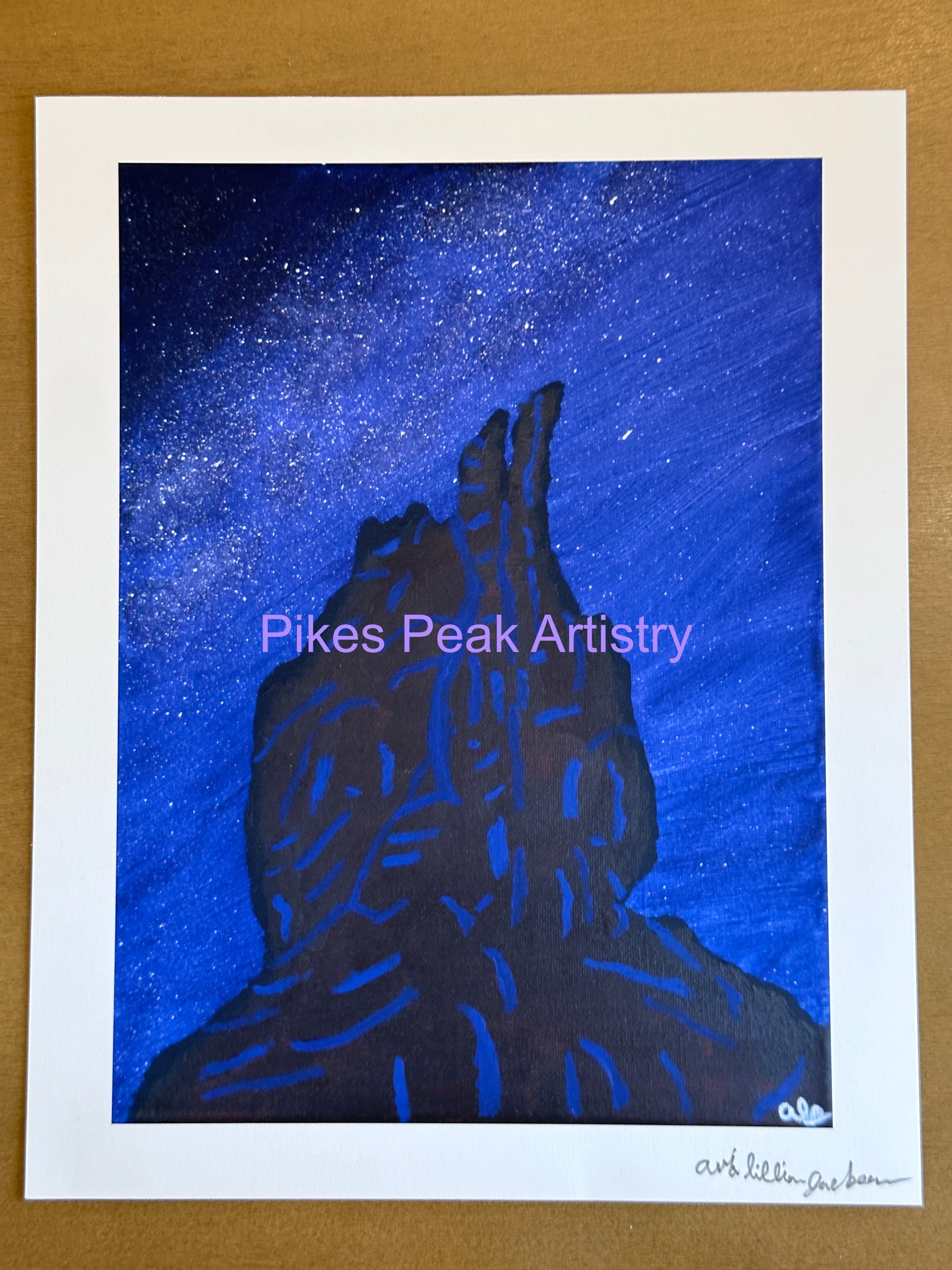 Fine Art Print of the Original Painting "Galactic Graces" Milky Way with Garden of the Gods Three Graces Formation