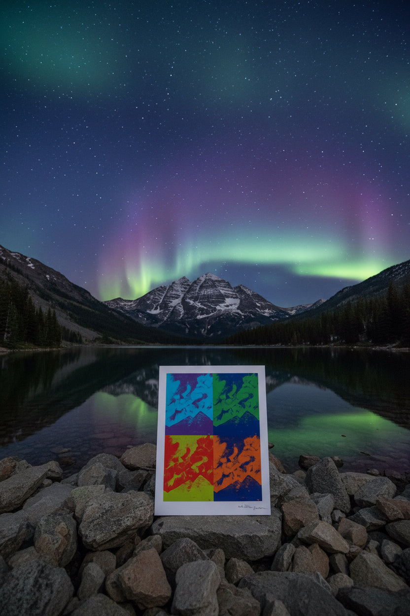 Fine Art Print of a Color Study using the Original Acrylic Painting: "Maroon Nebula"