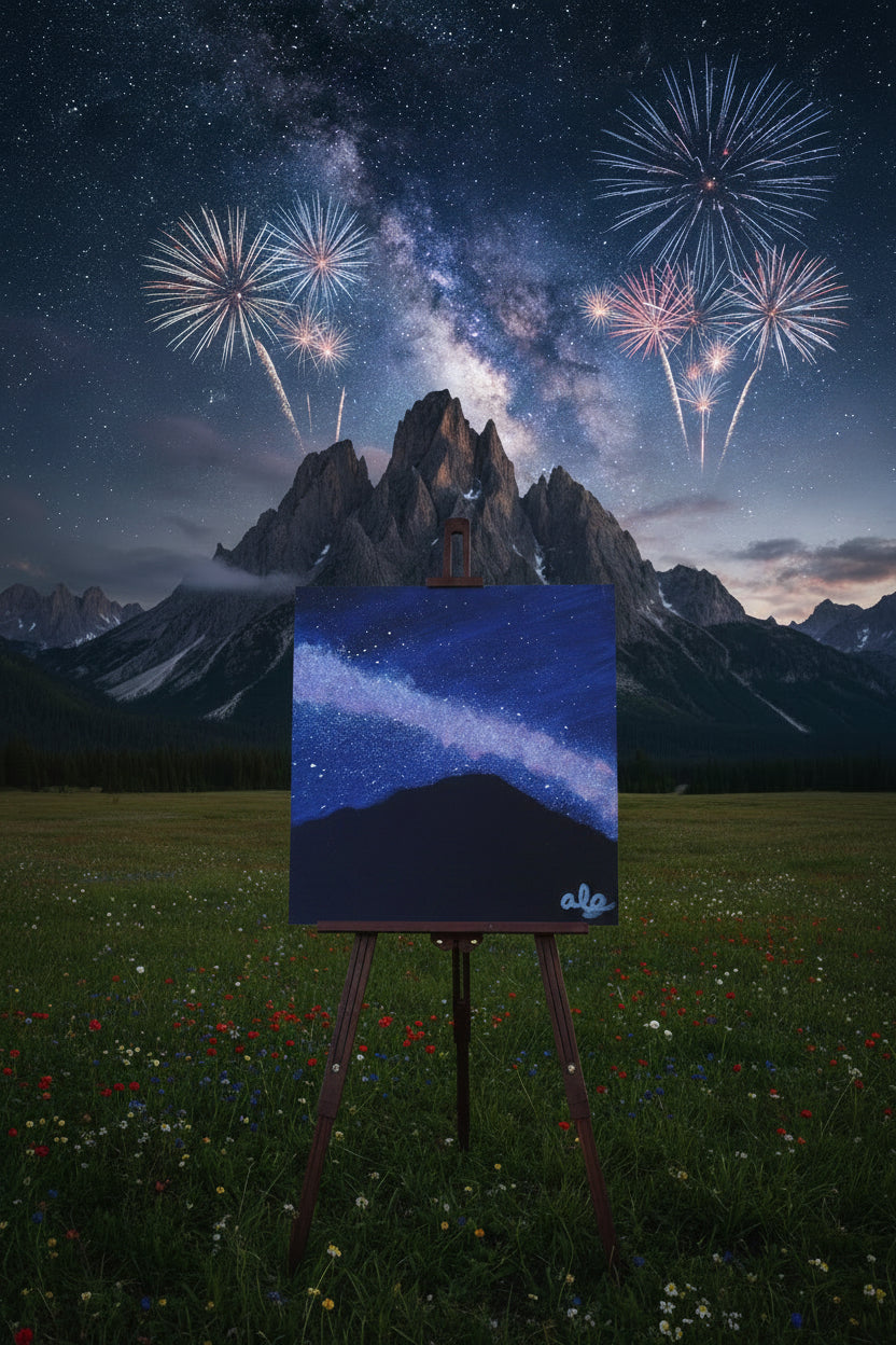 Fine Art Print of the Original Painting “Cosmic Red, White, and Blue”