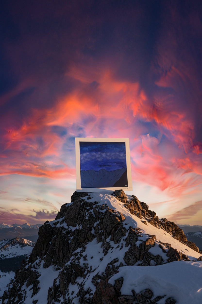 Fine Art Print of the Original Painting "Never Melt Milky Way" Never Summer Mountains Rocky Mountain National Park and the Milky Way