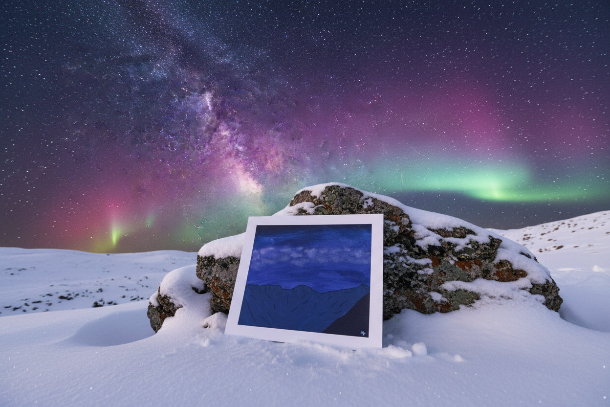Fine Art Print of the Original Painting "Never Melt Milky Way" Never Summer Mountains Rocky Mountain National Park and the Milky Way