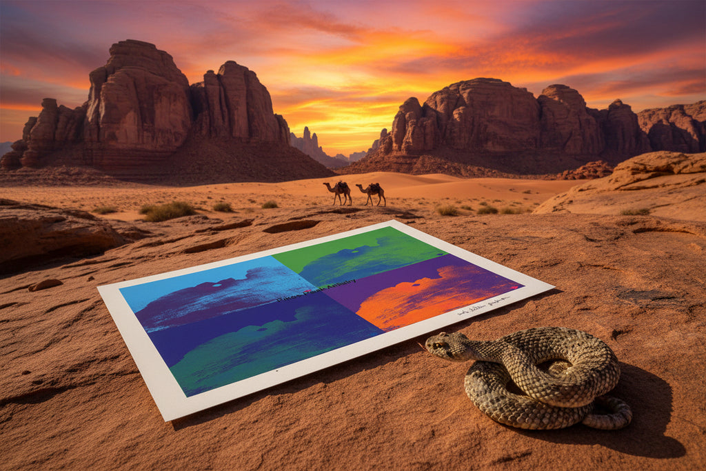 Fine Art Print of a Color Study using the Original Acrylic Painting: “ The Camels that Drank the Sky”