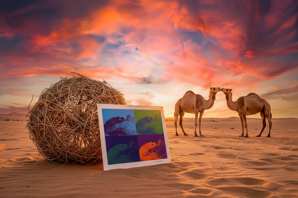 Fine Art Print of a Color Study using the Original Acrylic Painting: “ The Camels that Drank the Sky”