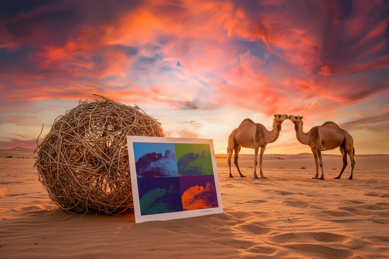 Fine Art Print of a Color Study using the Original Acrylic Painting: “ The Camels that Drank the Sky”