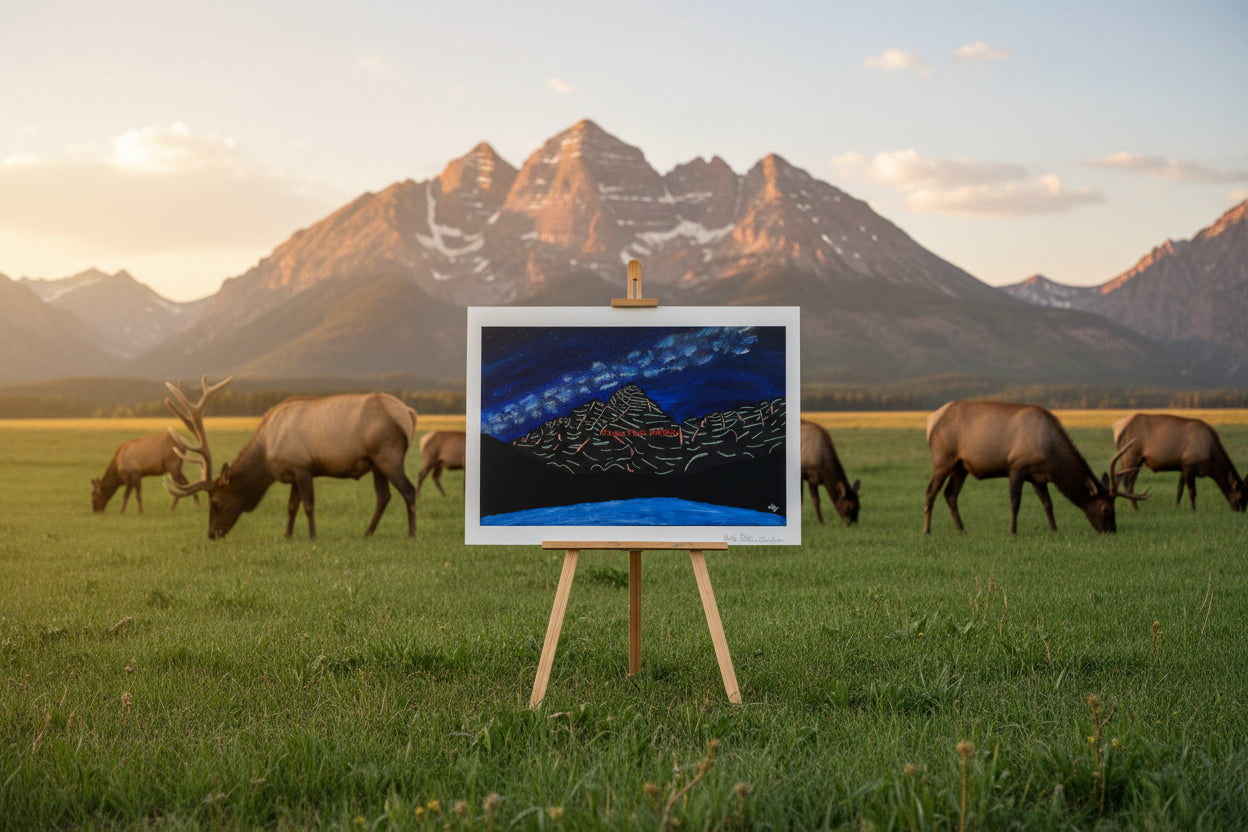 Fine Art Print of the Original Painting "The Celestial Anchor: Copper Bells"