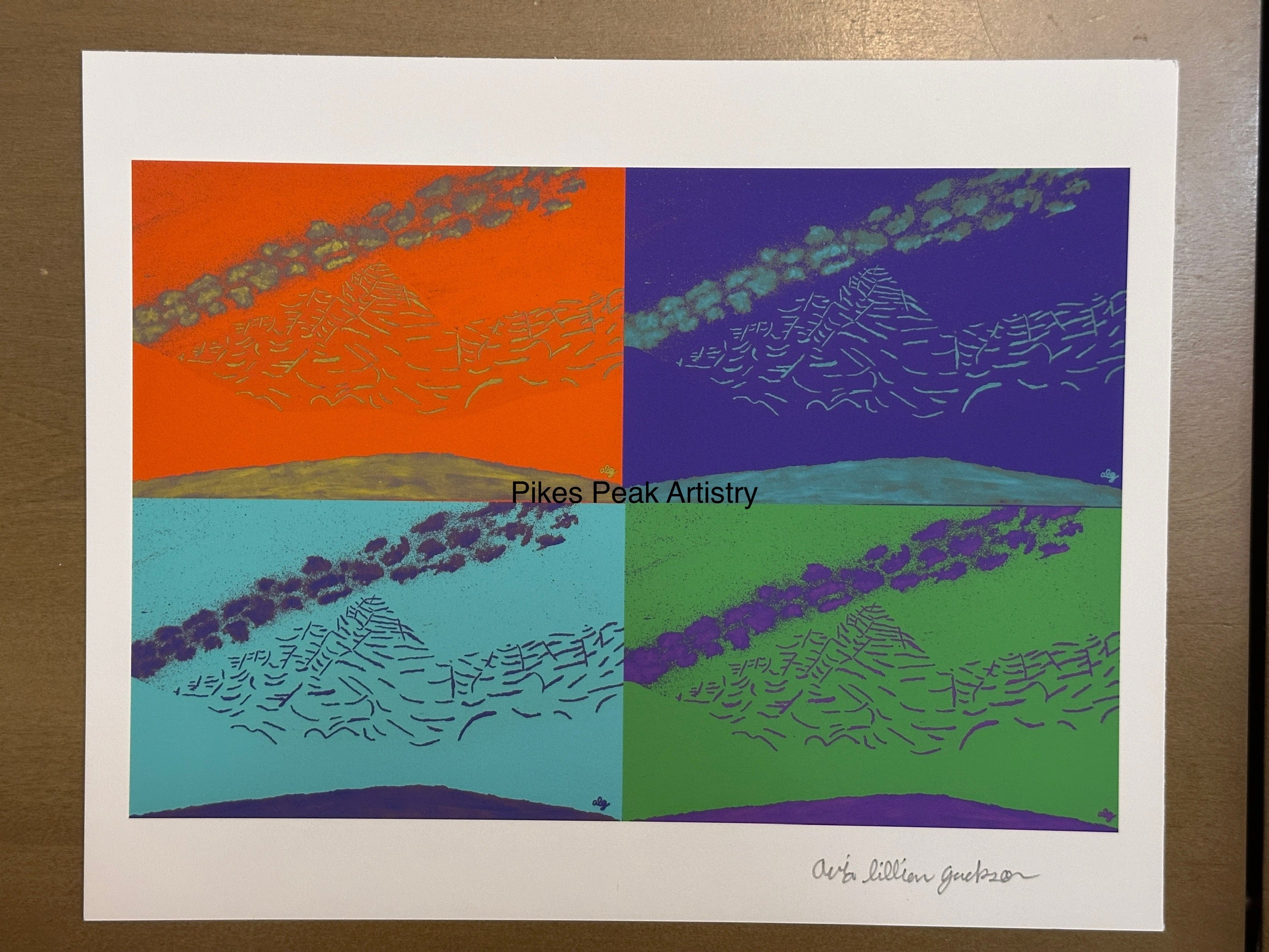 Fine Art Print of a Color Study using the Original Acrylic Painting: “The Celestial Anchor: Copper Bells"