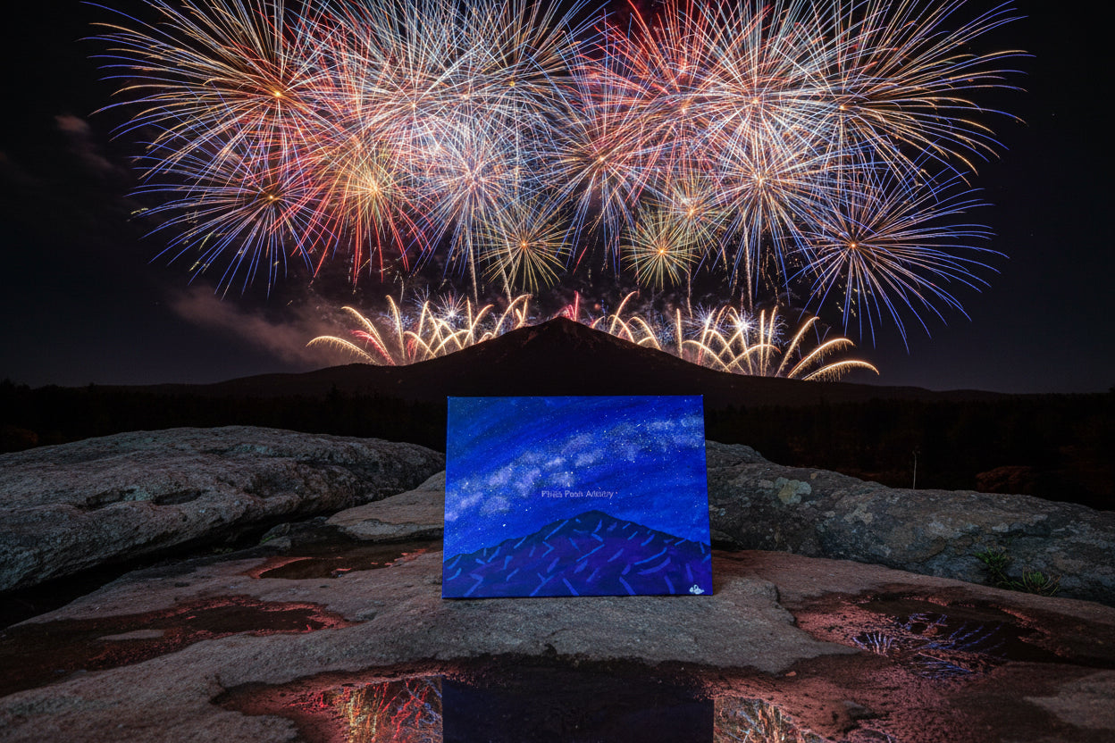 Acrylic Original Painting “Cosmic Purple Majesty” Pikes Peak and the Milky Way